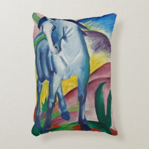 Blaues Pferd von Franz Marc, Vintage Kunst Dekokissen