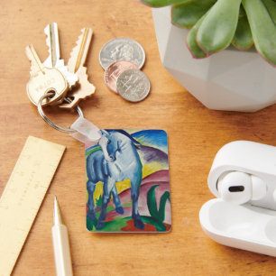 Blaues Pferd von Franz Marc, Vintage Kunst Schlüsselanhänger