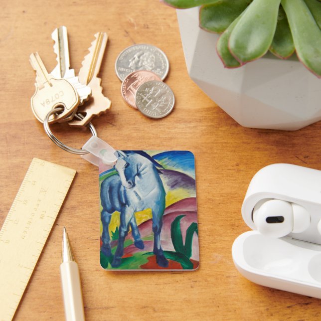 Blaues Pferd von Franz Marc, Vintage Kunst Schlüsselanhänger (Schreibtisch)
