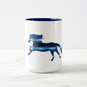 Blaues Pferd Zweifarbige Tasse