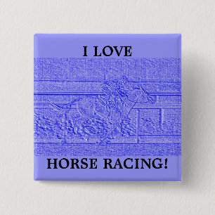 Blaues Pferderennenthoroughbred-Pastellrennpferd Button