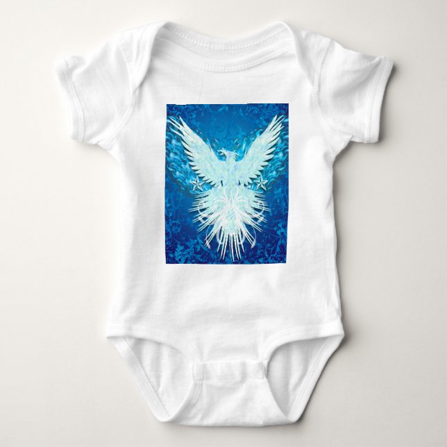 Blaues Phoenix Baby Strampler (Vorderseite)