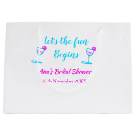 Blaues pinkfarbenes Brautparty Große Geschenktüte