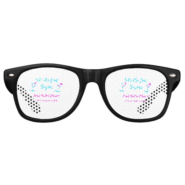 Blaues pinkfarbenes Brautparty Partybrille (Vorderseite)