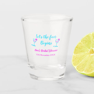 Blaues pinkfarbenes Brautparty Schnapsglas