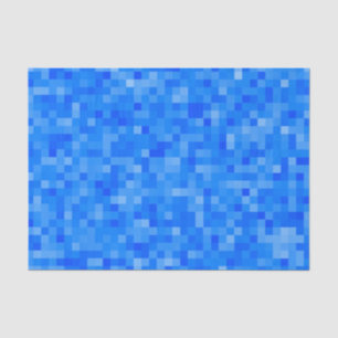 Blaues Pixel-Mosaik Seidenpapier