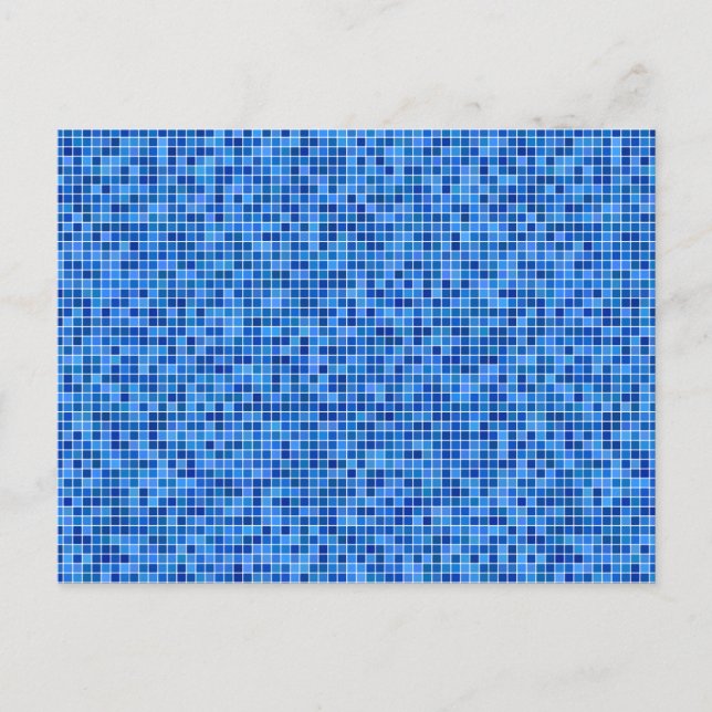 Blaues Pixelmosaik Postkarte (Vorderseite)
