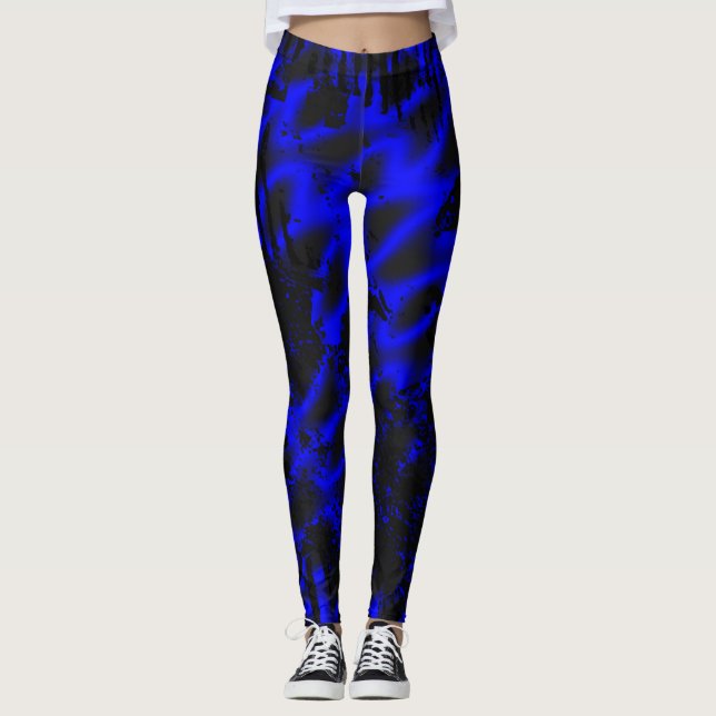 Blaues Plasma Leggings (Vorderseite)