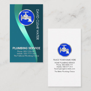 Blaues Plumbing Lumineszenz Wasser Visitenkarte