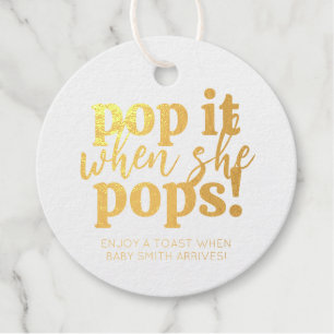 Blaues Pop It Wenn Sie Platzt Geschenk zur Babypar Geschenkanhänger