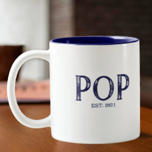 Blaues Pop Jahr der Gründung Tasse
