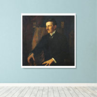 Blaues Porträt von Nikola Tesla - Leinwanddruck