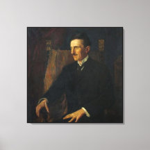 Blaues Porträt von Nikola Tesla