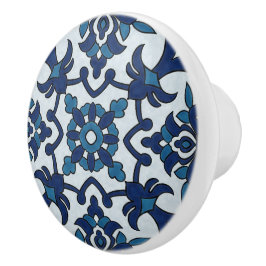 Blaues portugiesisches Azulejos-Muster Keramikknauf