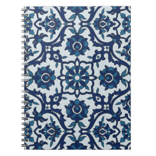Blaues portugiesisches Azulejos-Muster Notizblock