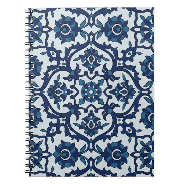Blaues portugiesisches Azulejos-Muster Notizblock (Vorderseite)