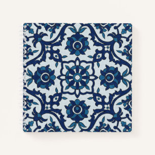 Blaues portugiesisches Azulejos-Muster Notizbuch