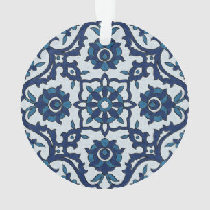 Blaues portugiesisches Azulejos-Muster Ornament