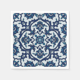 Blaues portugiesisches Azulejos-Muster Serviette