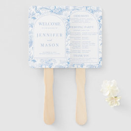 Blaues Porzellan Chinoiserie Blumenzwiebelprogramm Fächer