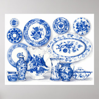 Blaues Porzellan Poster