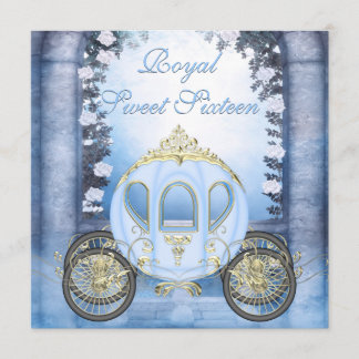 Blaues Prinzessin Carriage Enchanted Sweet 16 Einladung