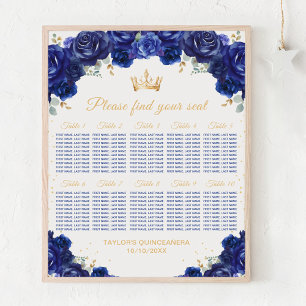 Blaues Prinzessin Quinceañera Sitzordnung für 10 T Poster