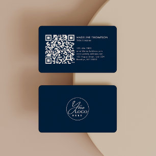 Blaues Professionelles Generisches Firmenlogo QR-C Visitenkarte