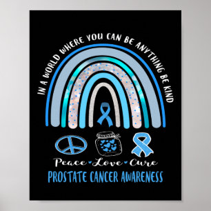 Blaues Prostatakrebs-Frieden-Liebe-Heilung-Zeichen Poster