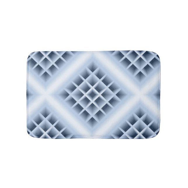 Blaues Quadrat-Lochmuster Badematte (Vorderseite)