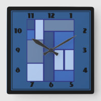 Blaues quadratisches geometrisches - Gefühl-Form