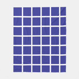blaues Quadratmuster mit weißen Rändern Fleecedecke