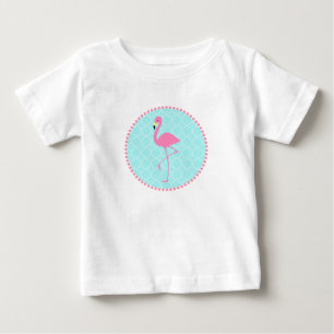 Blaues Quatrefoil + Rosa Baby T-shirt