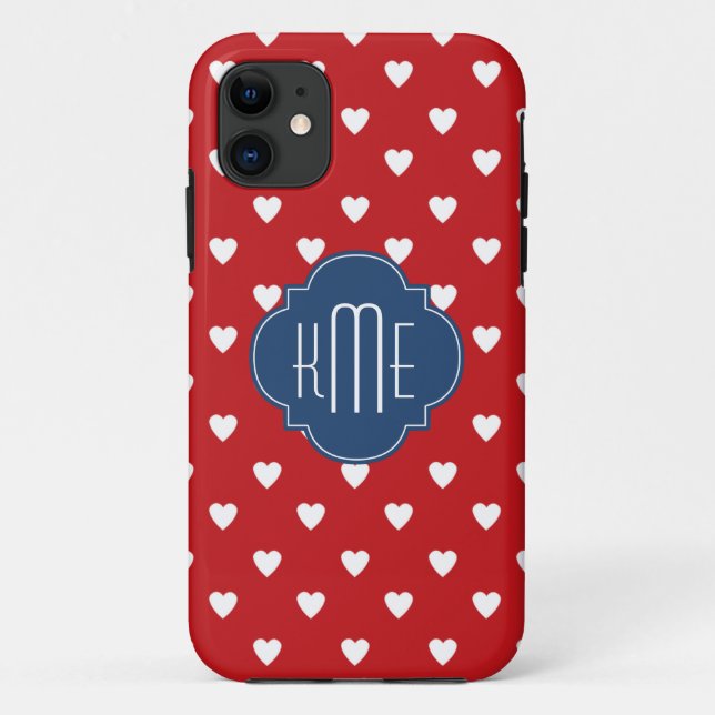 Blaues Quatrefolienmonogramm Case-Mate iPhone Hülle (Rückseite)
