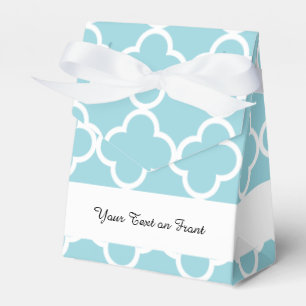 Blaues Quatrefolienmuster Geschenkschachtel