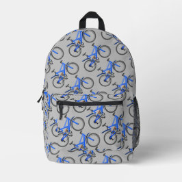 Blaues Radmuster gedruckter Rucksack
