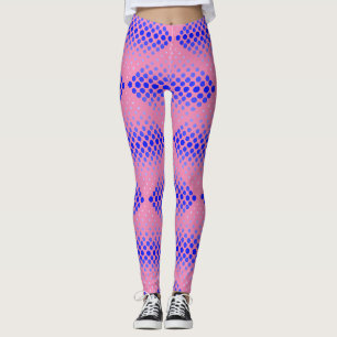 Blaues Rastermuster 01 Rosa BG Leggings