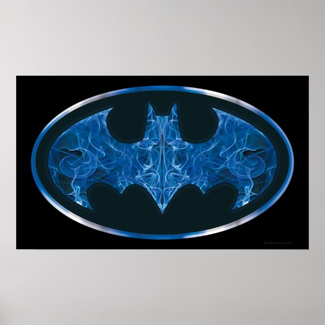 Blaues Rauchbattsymbol Poster (Vorne)