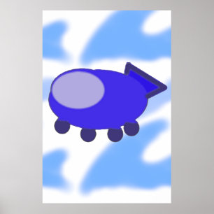 Blaues Raumschiff Poster