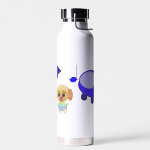 Blaues Raumschiff Trinkflasche