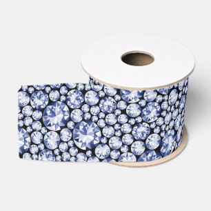 Blaues Rautenmuster Ripsband