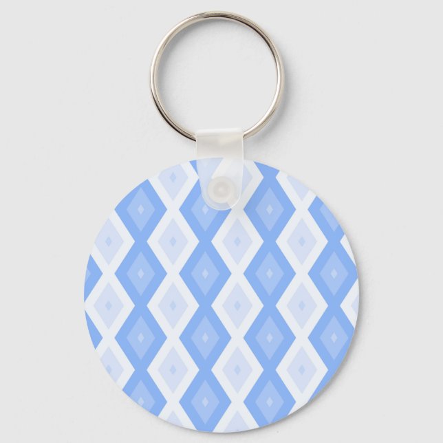 Blaues Rautenmuster Schlüsselanhänger (Vorderseite)