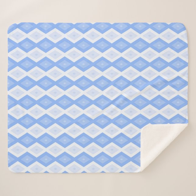 Blaues Rautenmuster Sherpadecke (Vorderseite (Horizontal))