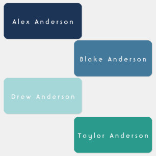 Blaues Rechteck Kleidung Kid's Labels Etiketten