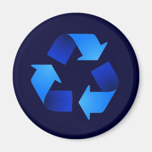 Blaues Recycelnd Symbol-Magnet Magnet