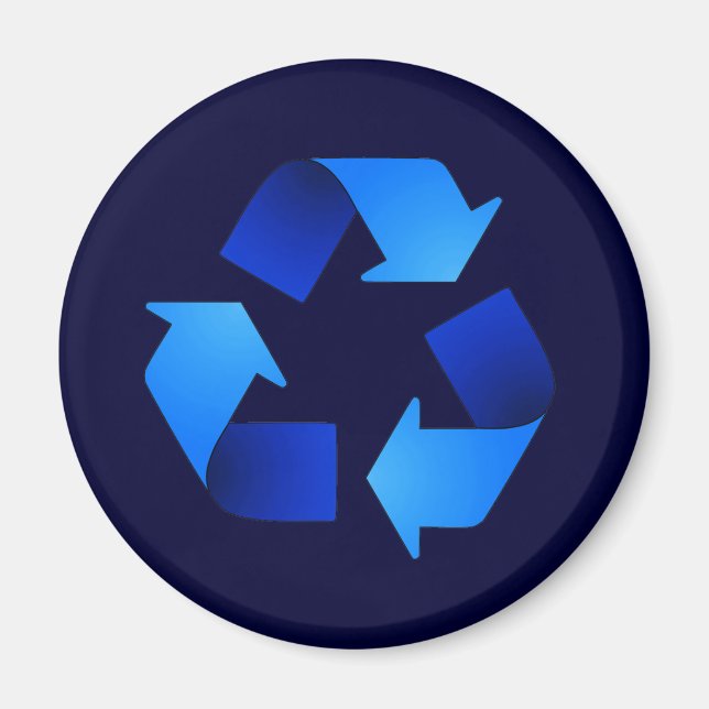 Blaues Recycelnd Symbol-Magnet Magnet (Vorne)