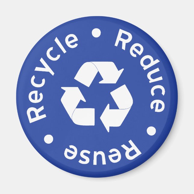 Blaues Recycelnd Symbol-Magnet Magnet (Vorne)