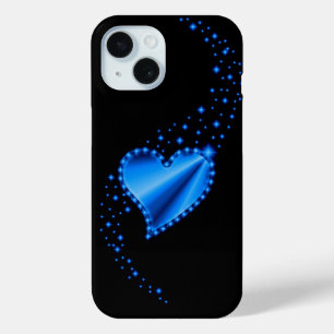 Blaues Regenbogenherz mit Sternen Case-Mate iPhone Hülle