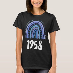 Blaues Regenbogenjahr 1958 Geburtstag T-Shirt
