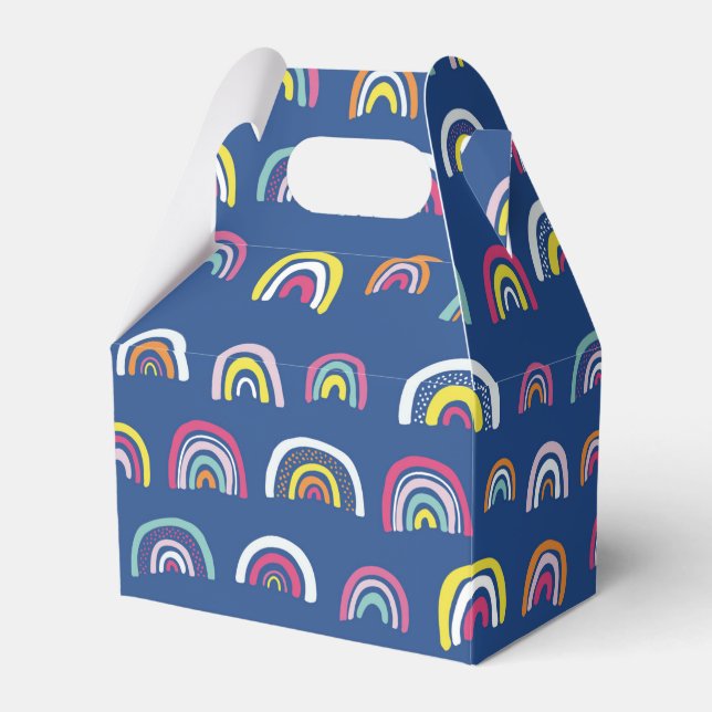 Blaues Regenbogenmuster Geschenkschachtel (Vorderseite)